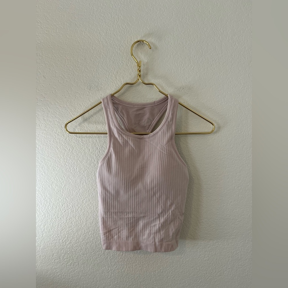 Lululemon Athletica Soft Pink cropped Ribbed Tank Top